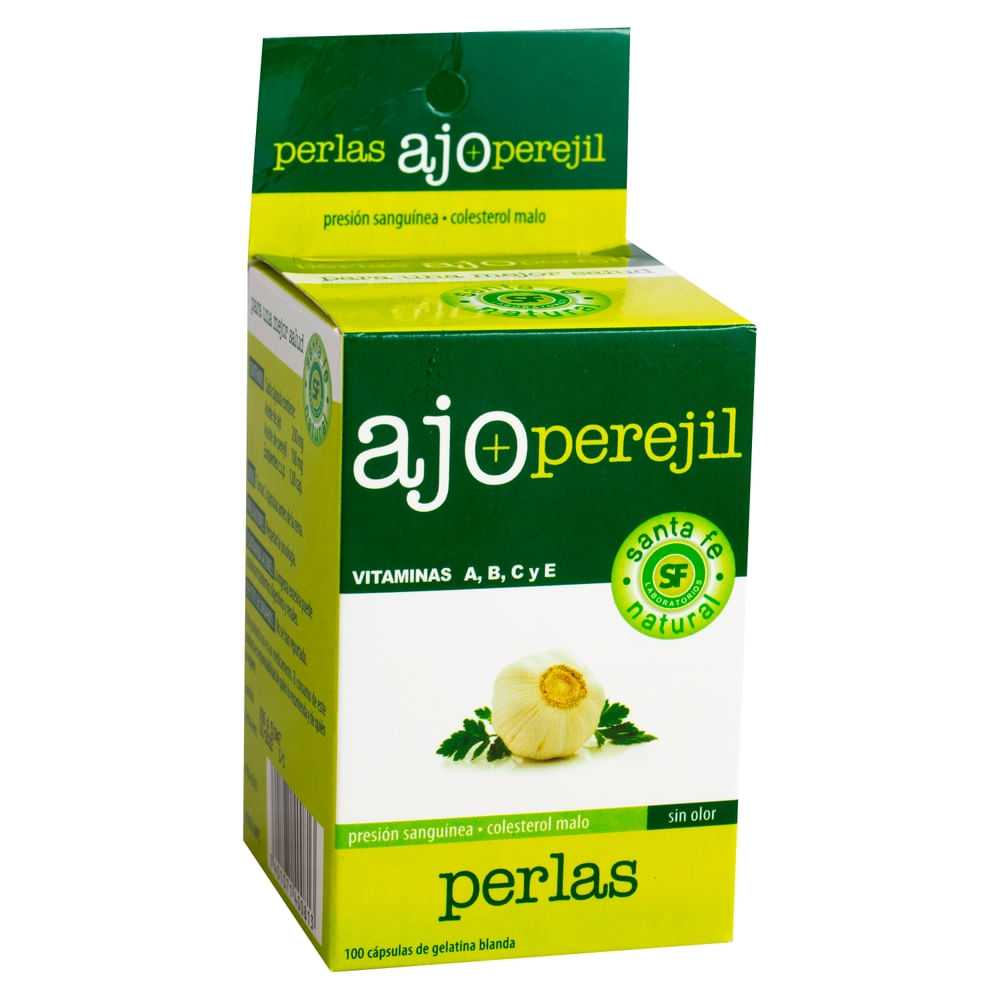 Capsulas Santa Fe de Gelatina Suave Ajo Y Perejil - 100 uds