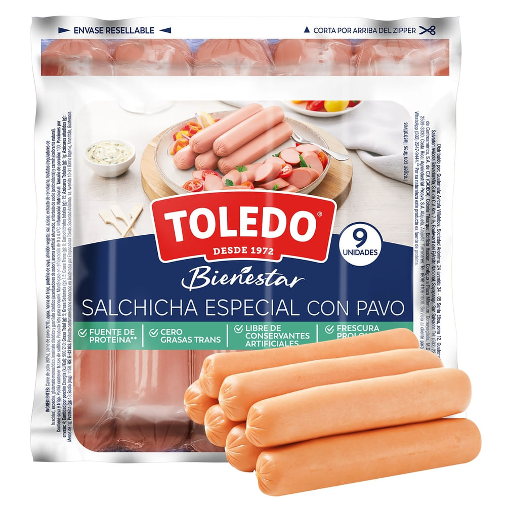 Salchicha con pavo Toledo, sin preservantes -400g