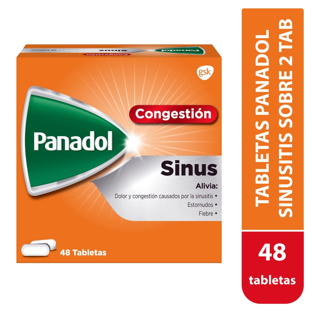 Antigripal, Panadol Congestión Sinus, Caja 48 Tabletas - Precio Indicado Por Sobre De Dos…