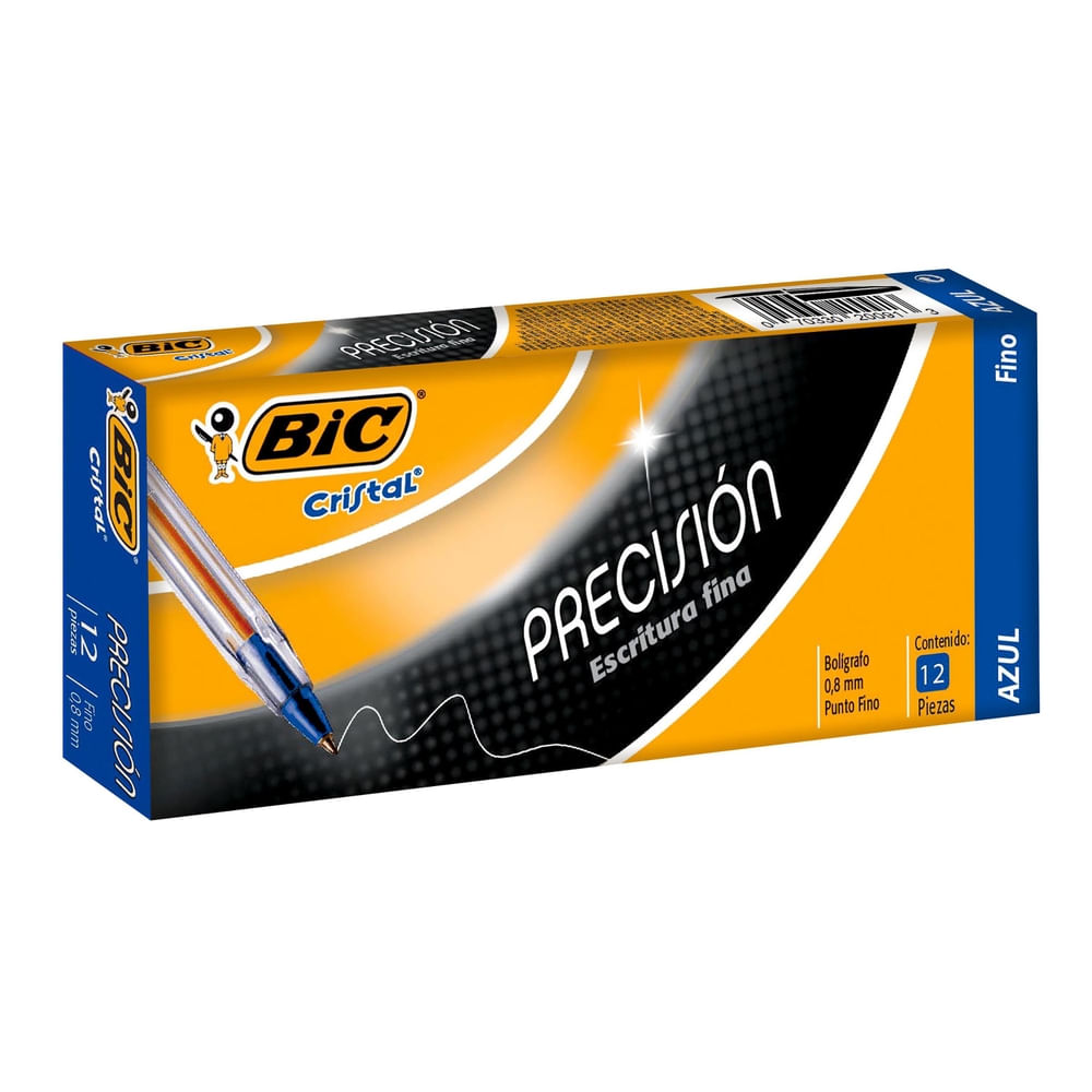 Bolígrafo Bic precisión color azul caja - 12 Uds