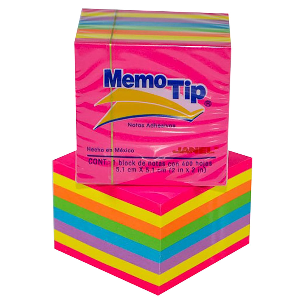 Notas adhesivas Memo Tip neón 2x2 - 400 hojas