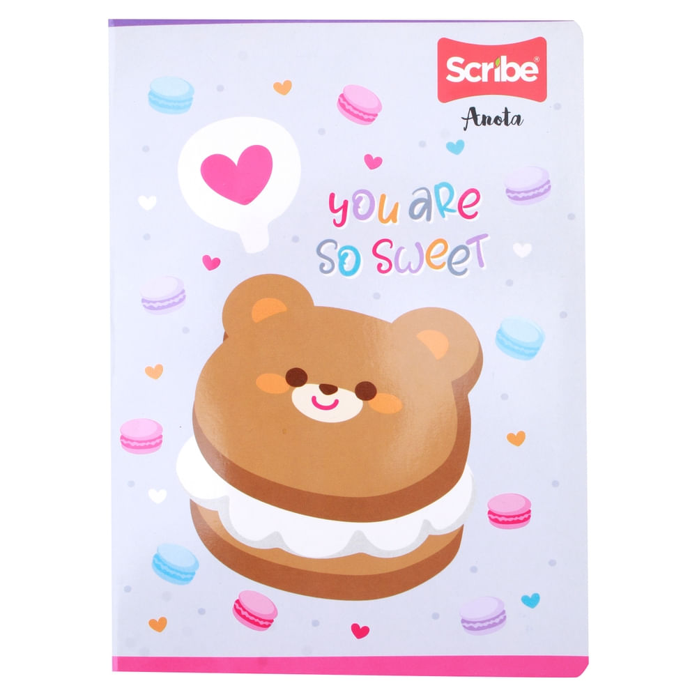 Cuaderno Scribe anota engrapado diseño surtido rayado - 80 páginas