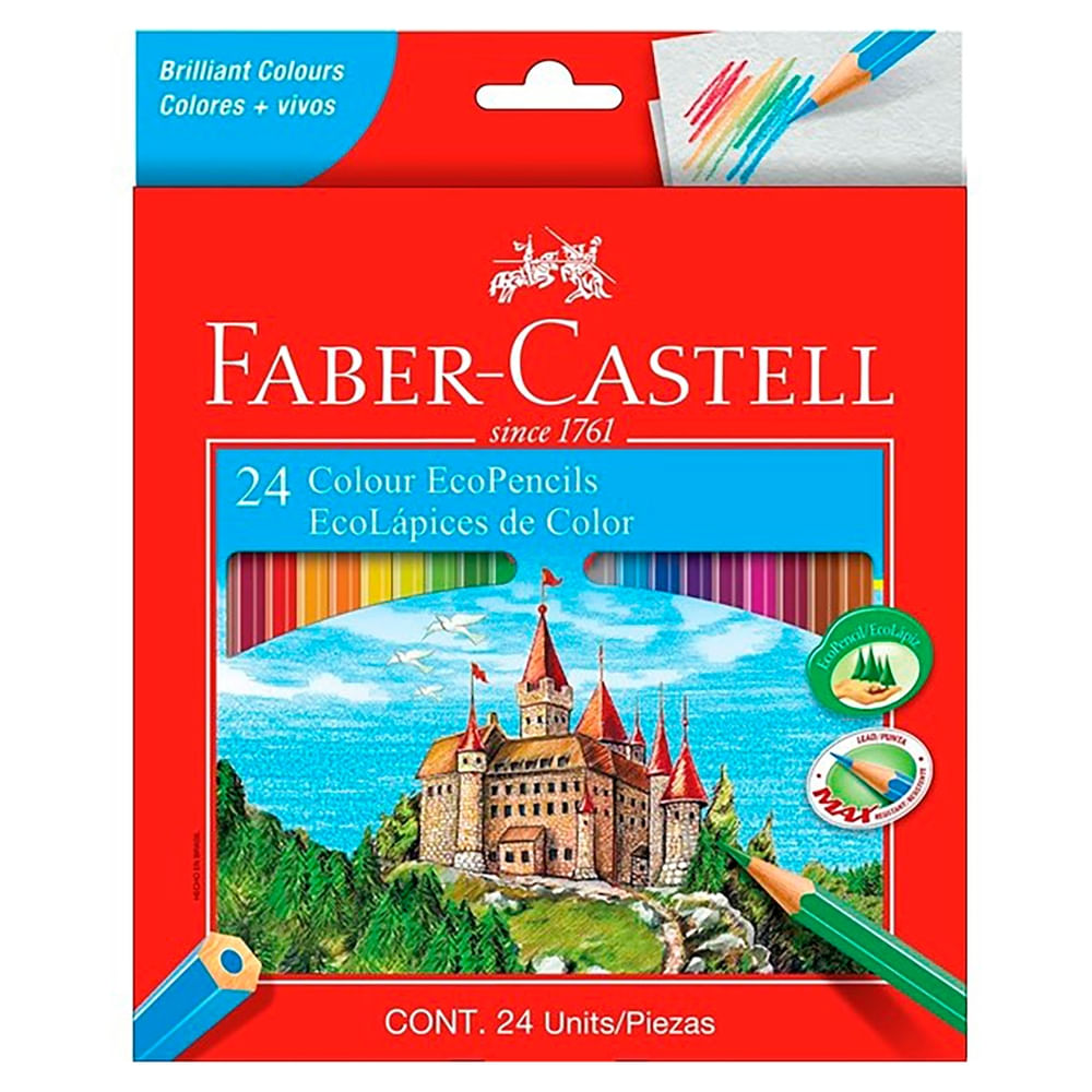 Lappices de color Faber Castell hexagonales - 24 Uds