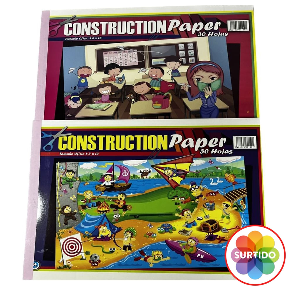 Block Illesta de papel construcción tamaño oficio - 24 hojas