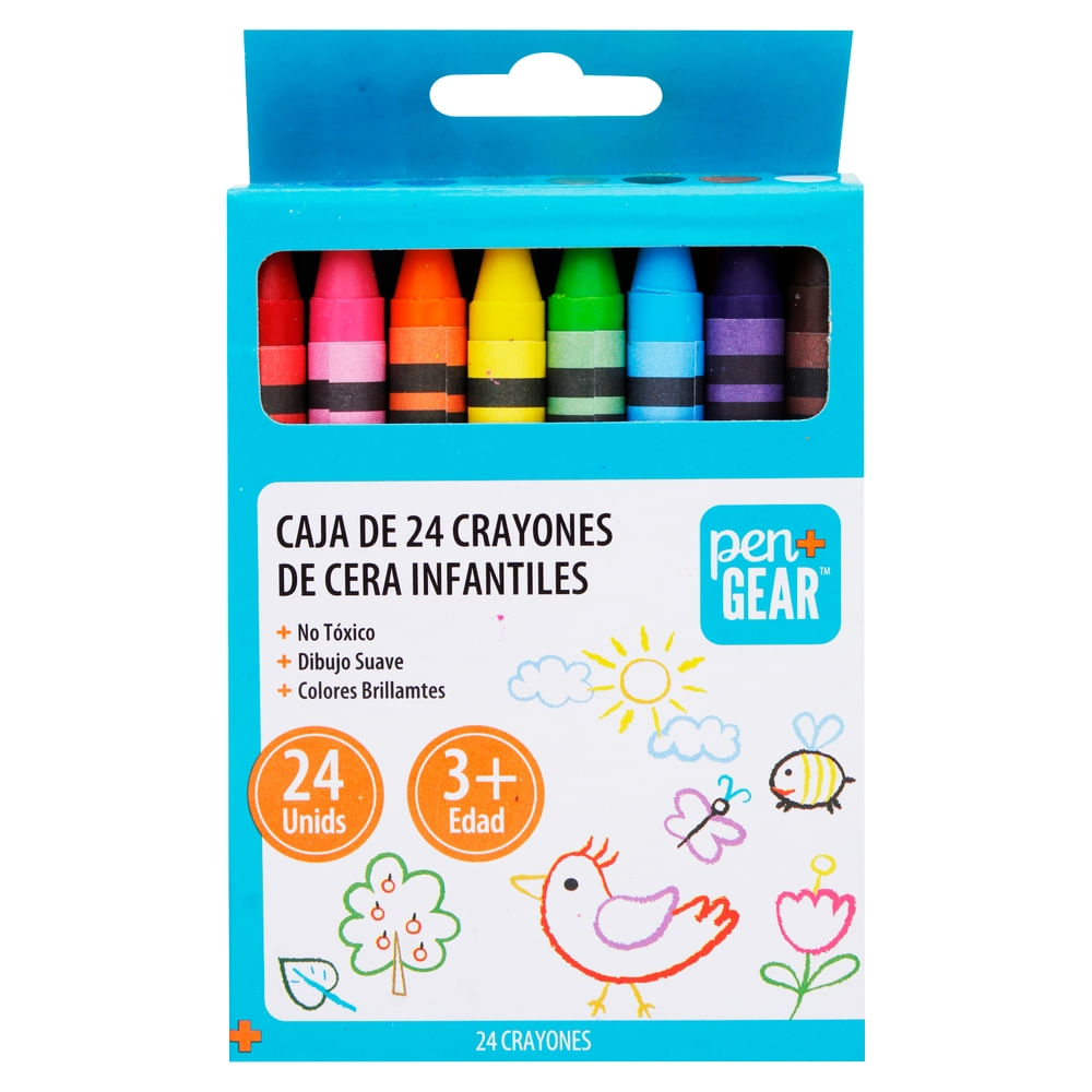 Crayones Pen + Gear de cera colores surtidos - 24 Uds