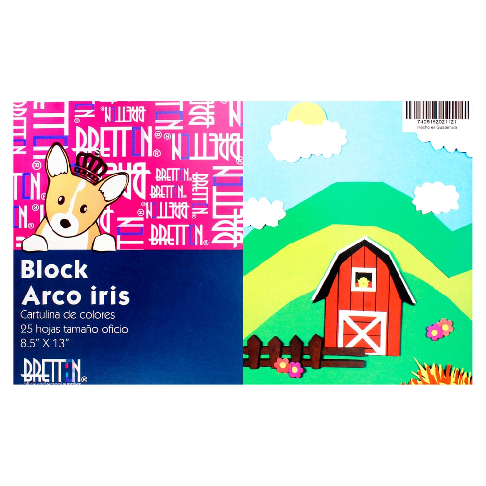 Block Bretton arcoiris oficio - 25 hojas