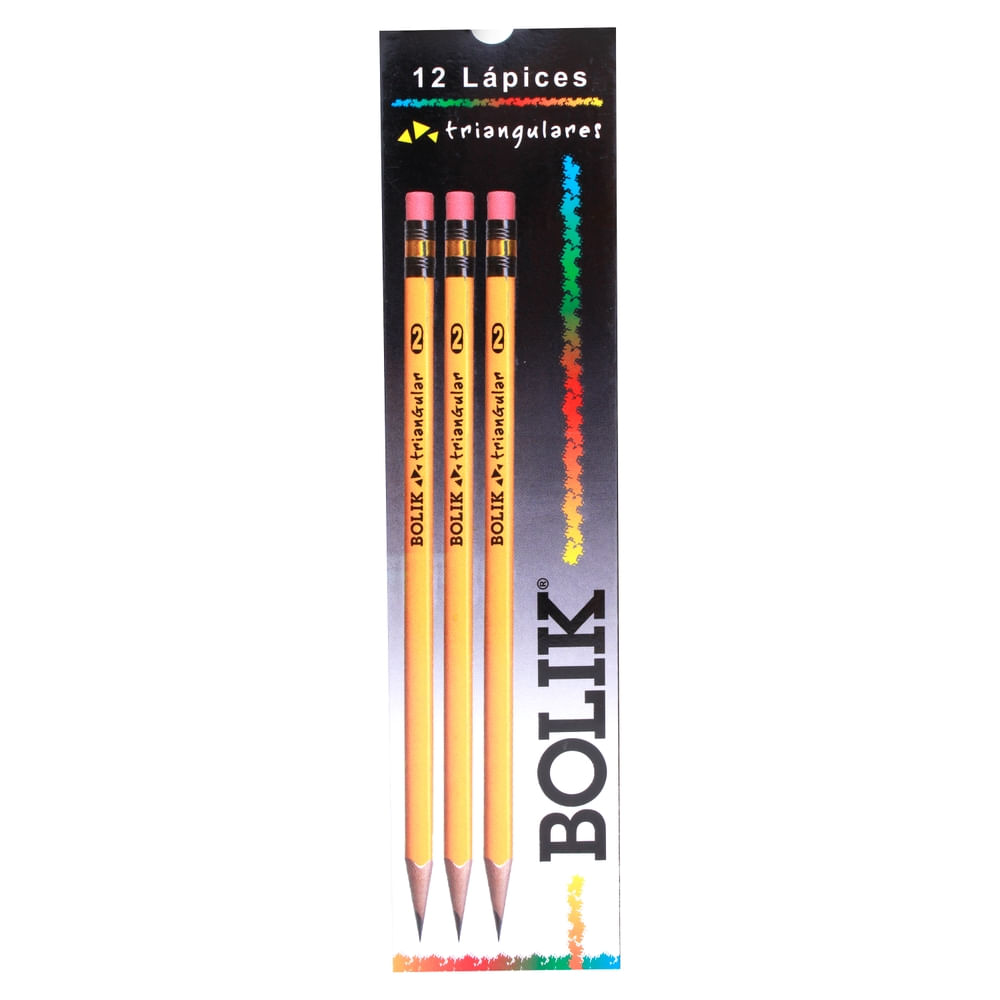 Lápiz de grafito Bolik diseño triangular caja - 12 Uds