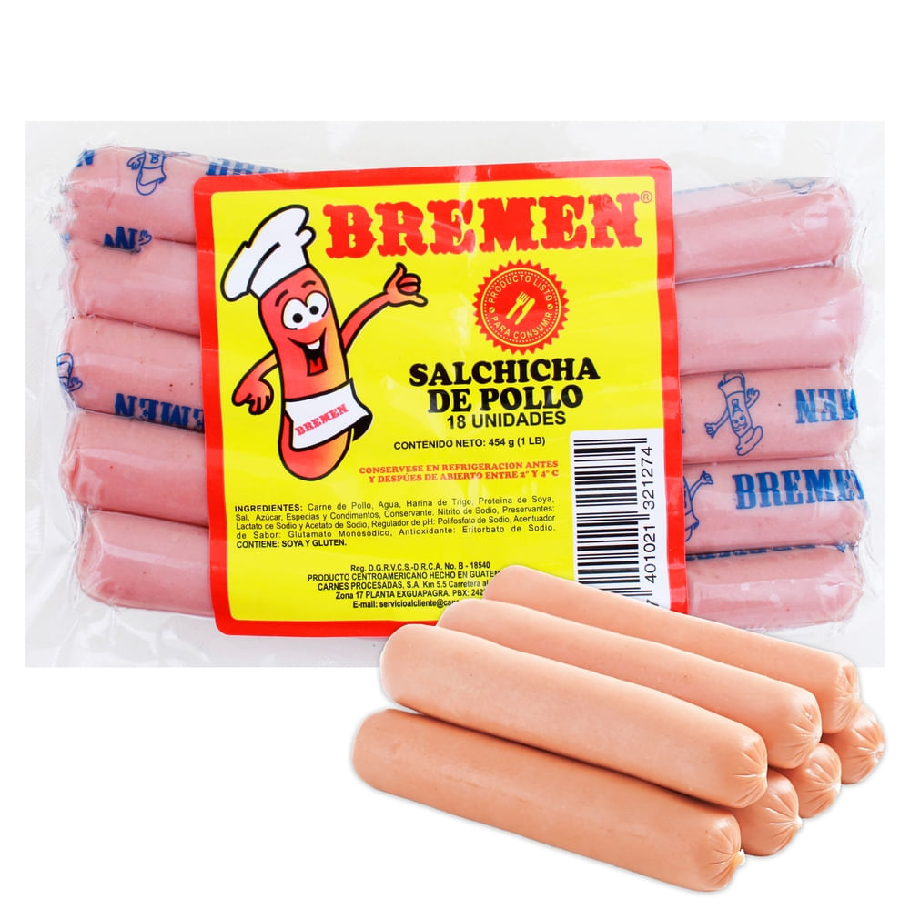 Salchicha de pollo Bremen - 454 g