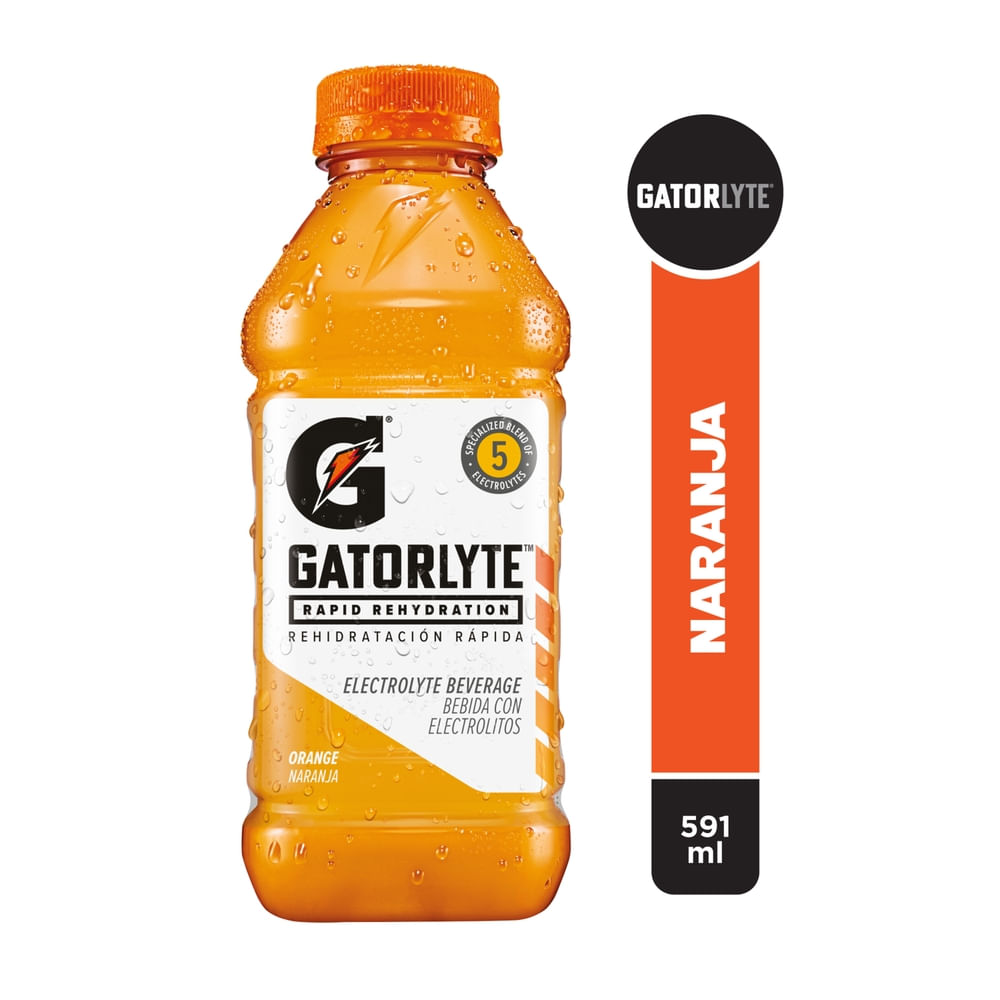 Bebida hidratante Gatorlyte sabor naranja - 591 ml