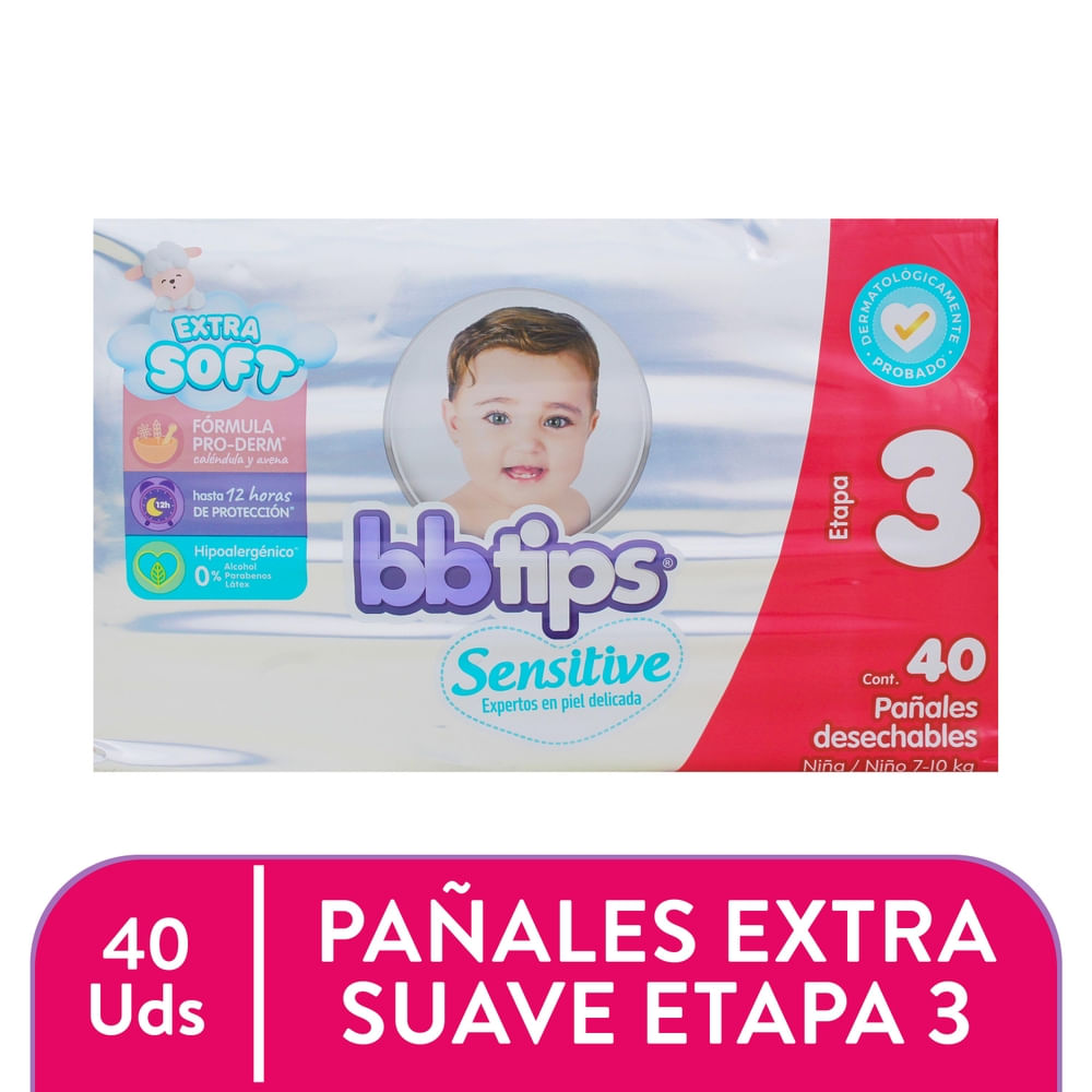 Pañales Bbtips Sensitive Etapa 3 - 40 Unidades
