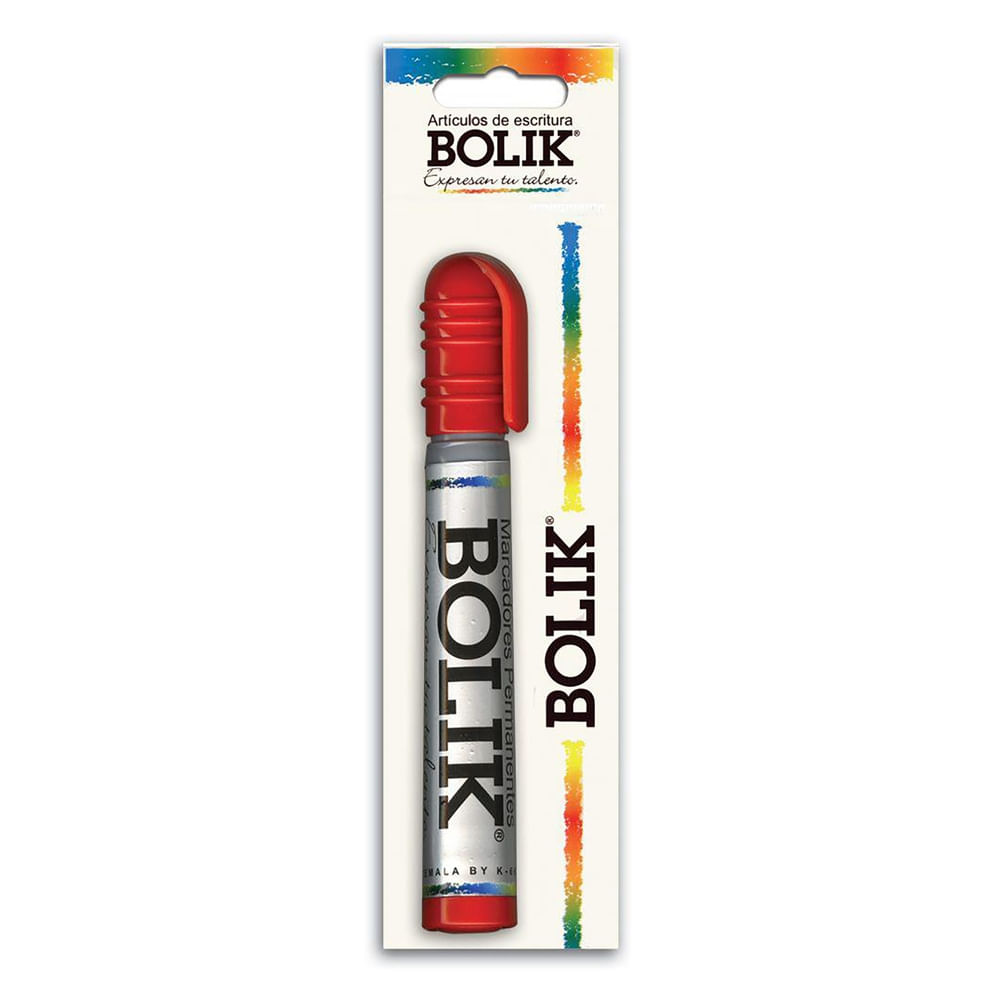 Marcador Bolik permanente color rojo