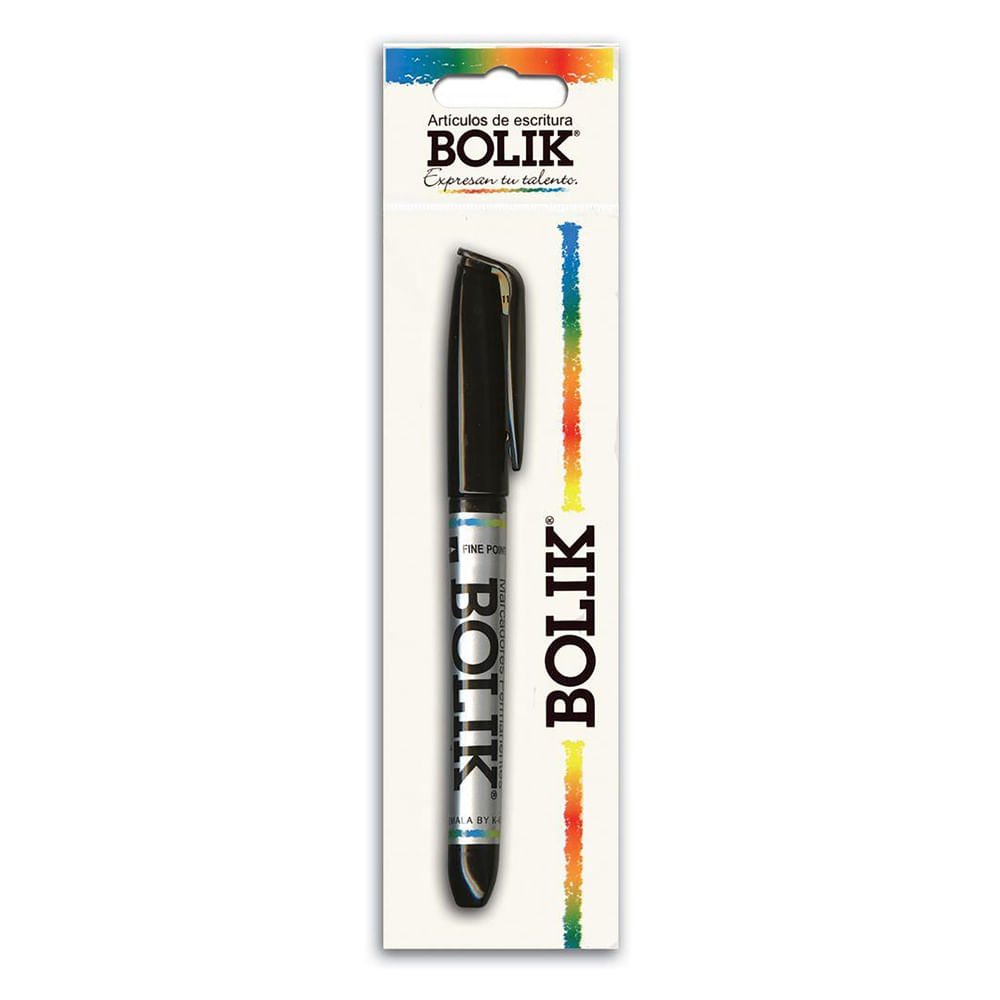 Marcador Bolik punta fina permanente negro