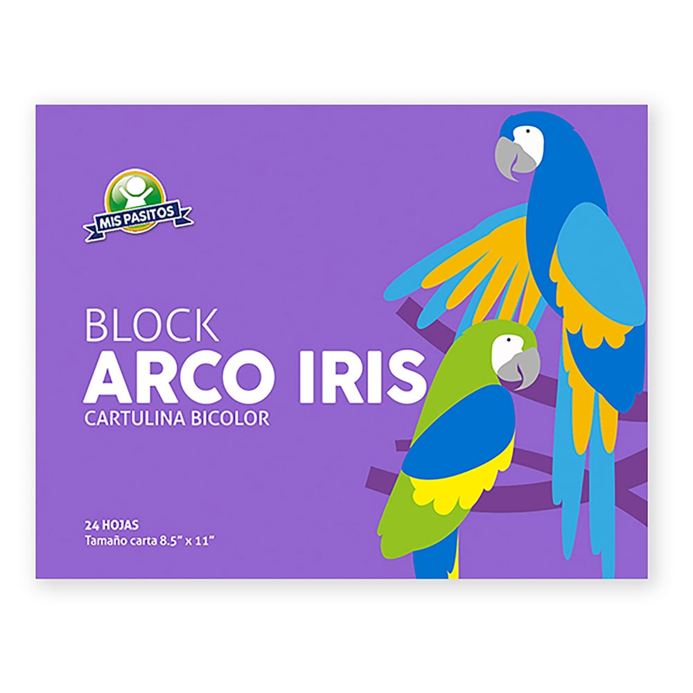 Block de cartulina Mis Pasitos arco iris tamaño carta - 24 Uds