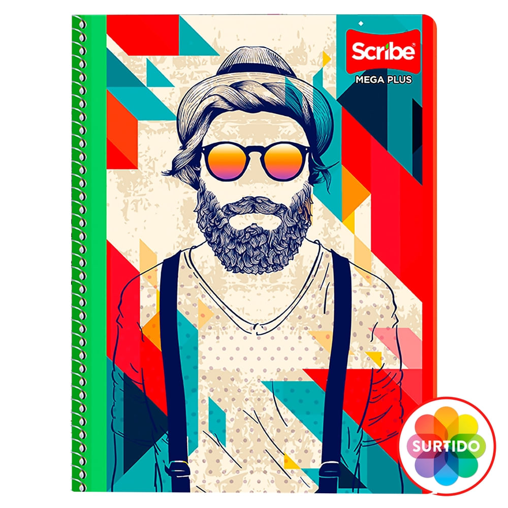 Cuaderno Scribe mega plus espiral rayado - 100 hojas