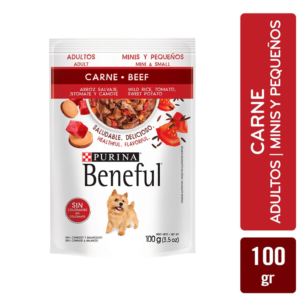 Alimento Húmedo Purina Beneful para perro adulto minis y pequeños sabor carne - 100 g