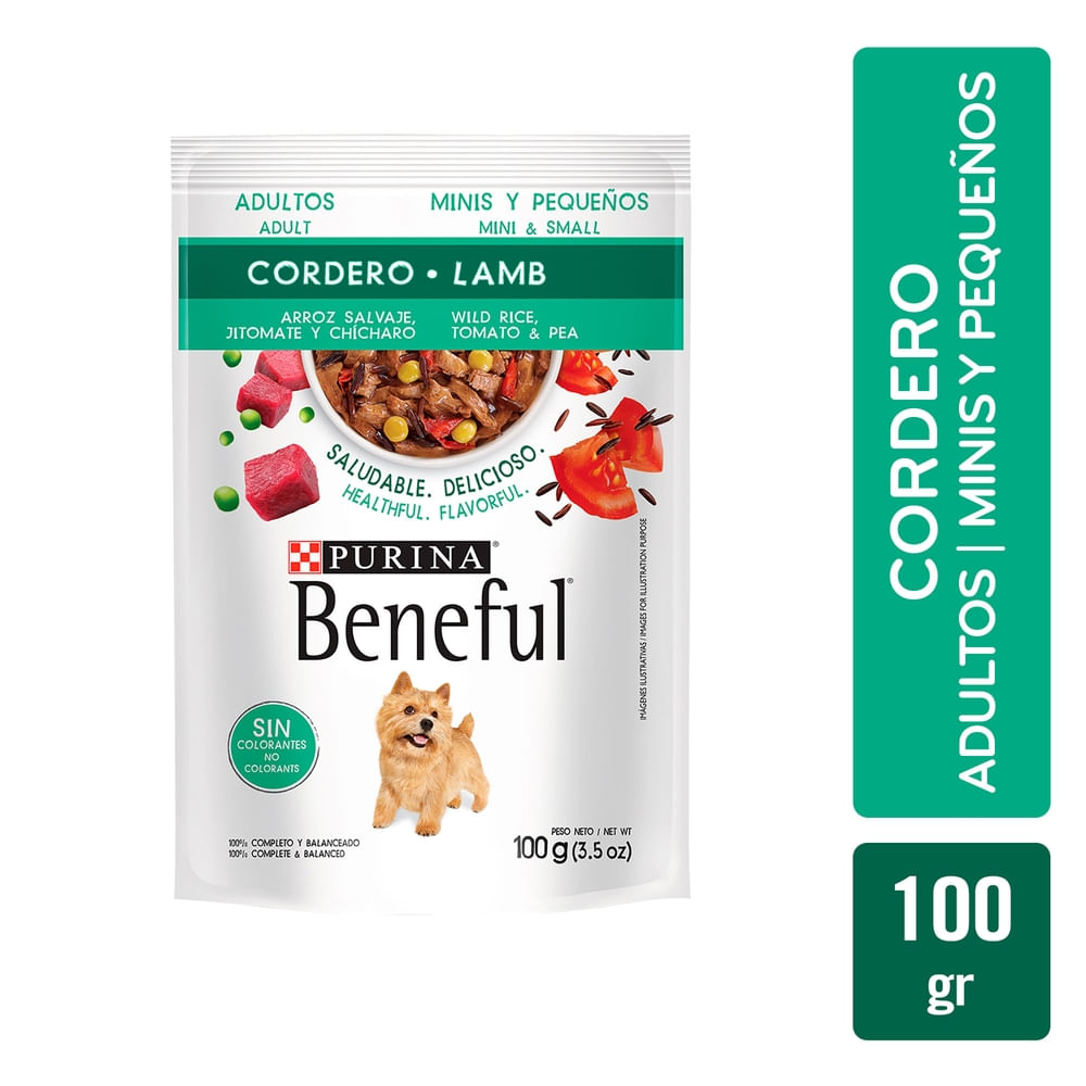 Alimento húmedo Purina Beneful para perro adulto minis y pequeños sabor cordero -100 g