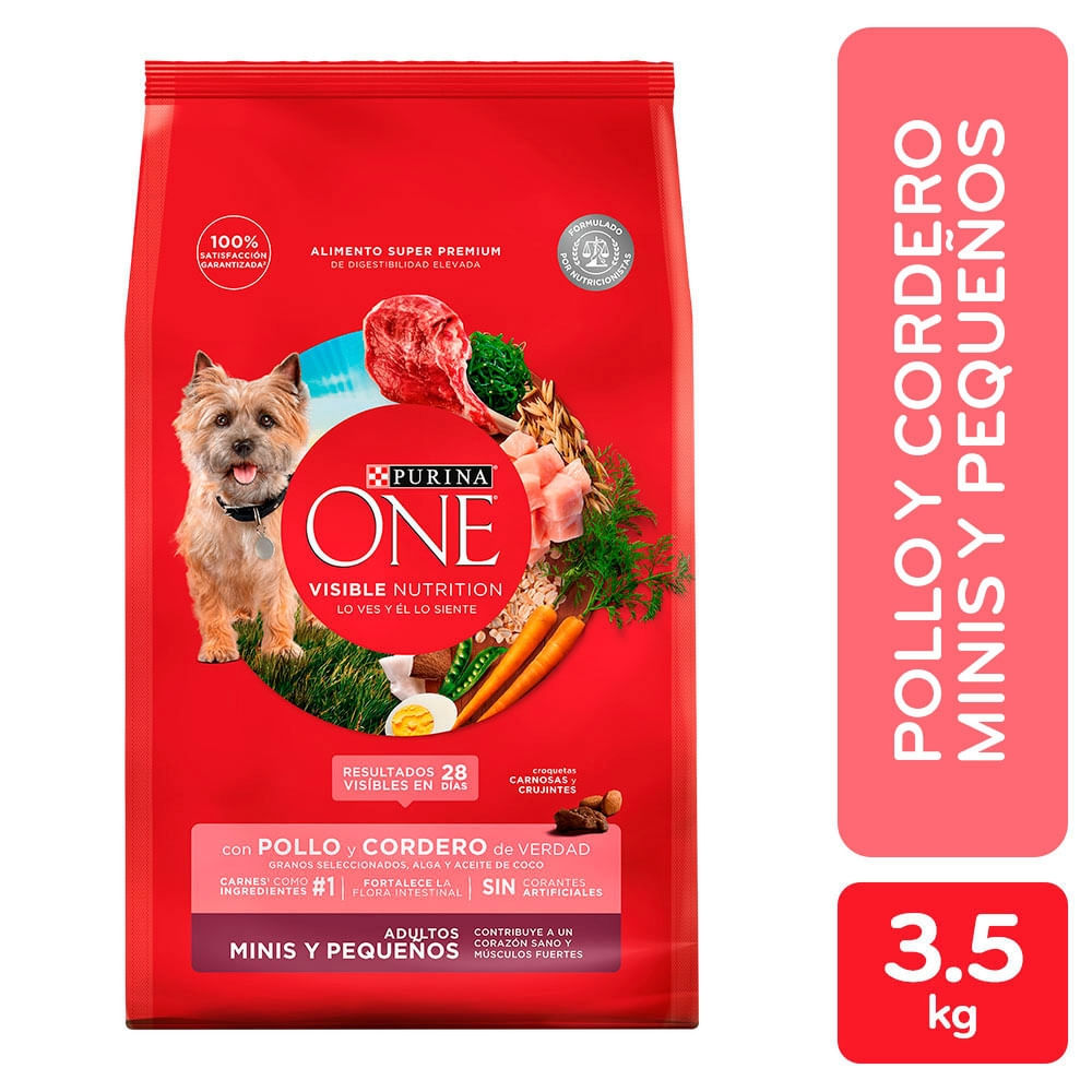 Alimento para perro Purina One adultos minis y pequeños Pollo y Cordero - 3.5 kg