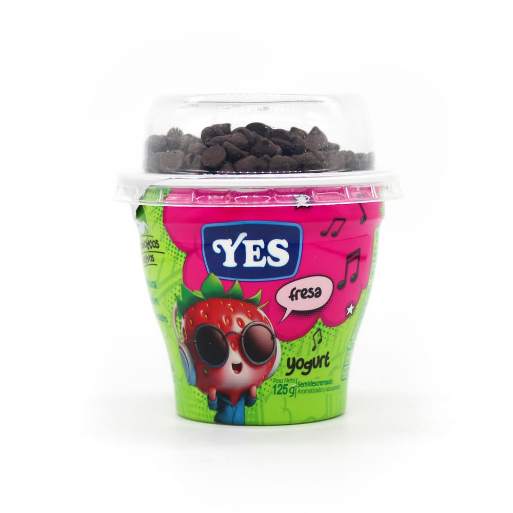 Yogurt Fresa Con Topping Chocolate Yes