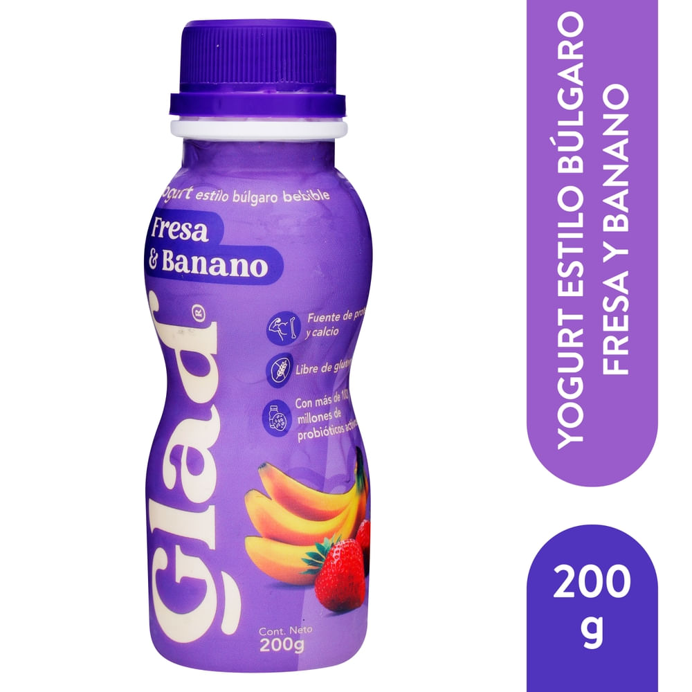 Yogurt Líquido Fresa Banano Glad