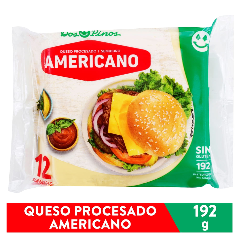 Queso Dos Pinos procesado rebanadas 12 Uds - 192 g