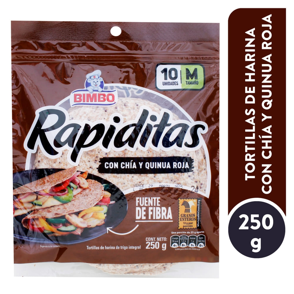 Tortillas Harina Chía y Quinoa Bimbo