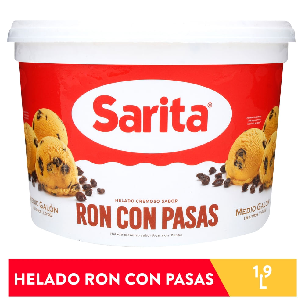 Helado Ron Con Pasas Sarita