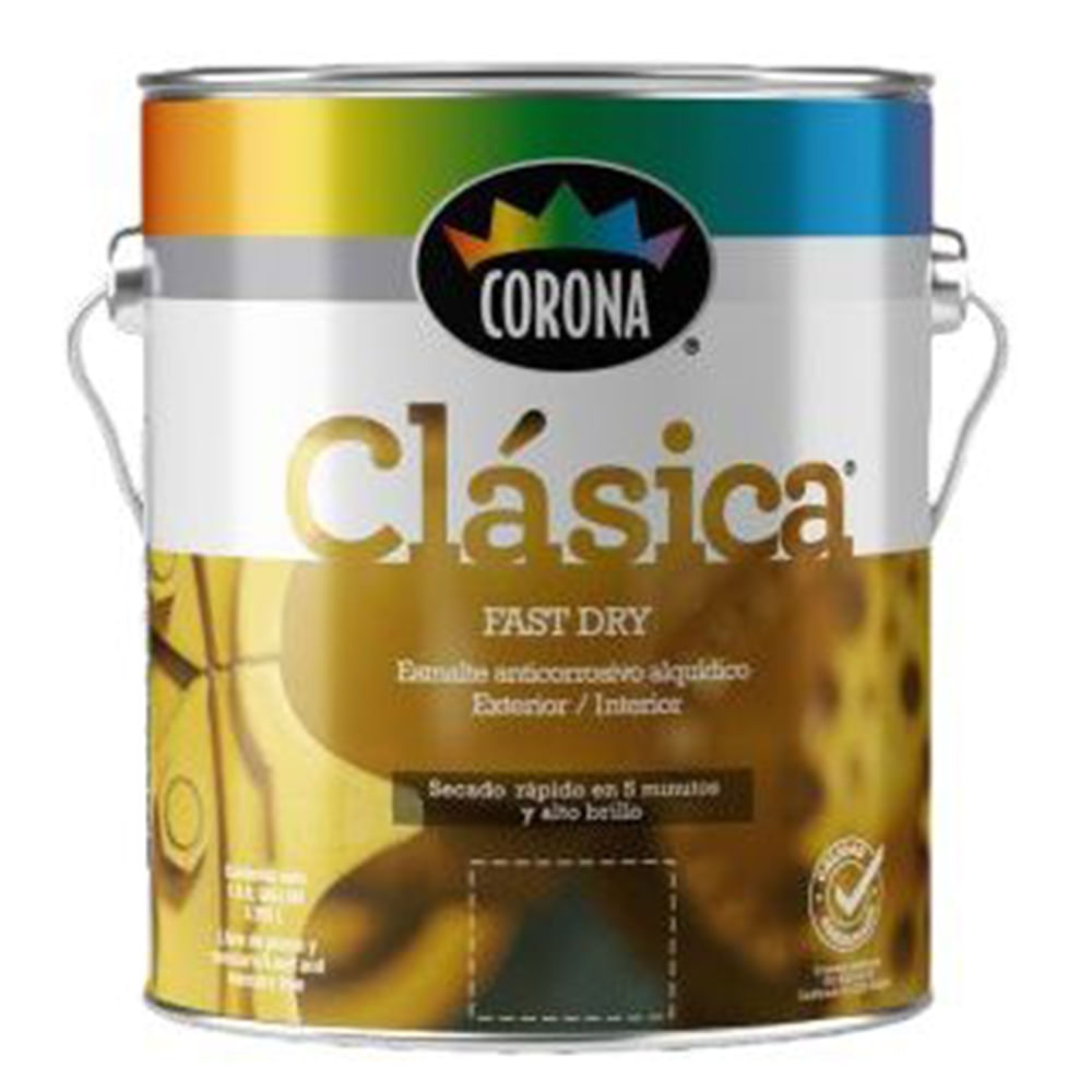 Pintura Corona Anticorrosiva Fast Dry Clásica Negro