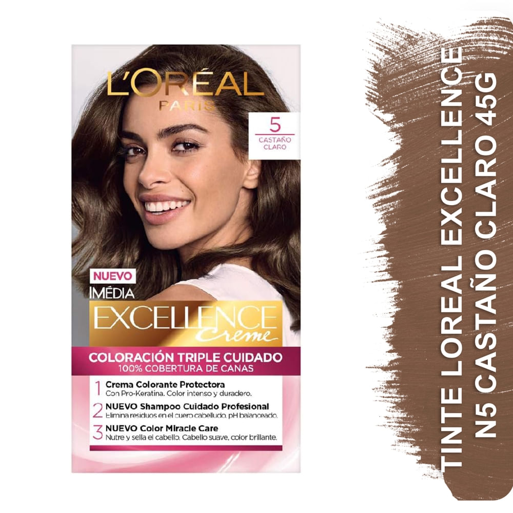 Tinte Loreal Excell N5 Castaño Claro -45 g
