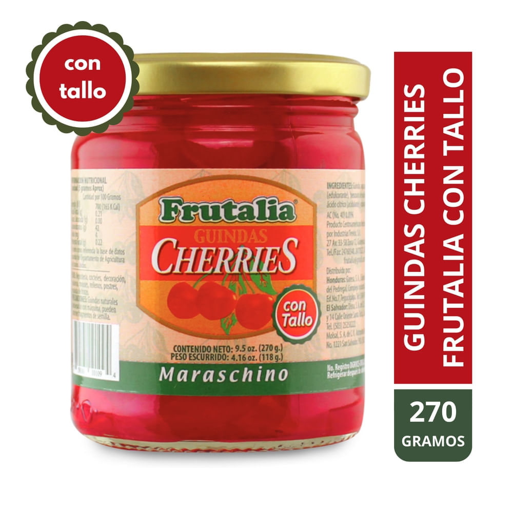 Guindas Conserva Con Tallo Frutalia Frasco
