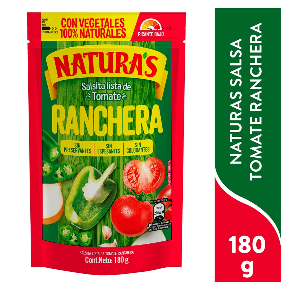 Salsa Naturas Ranchera en Tomate - 180 g