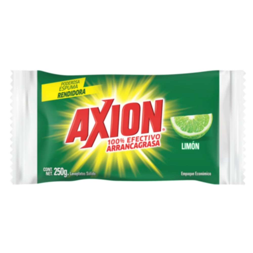 lavaplatos Jabón Axion Limón Barra, Arrancagrasa - 250 g