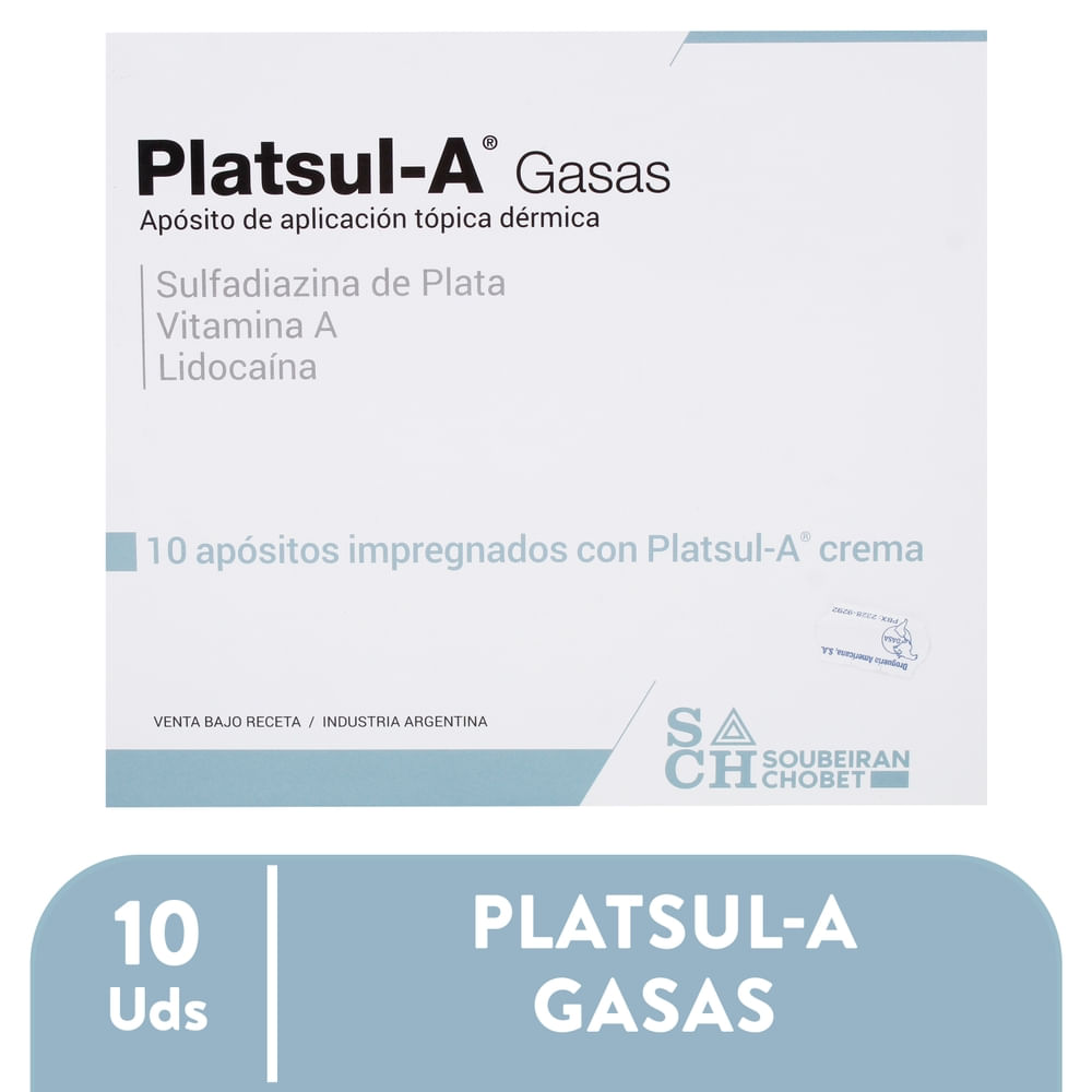 Dermatología Soubeiran Chobet S.r Platsul a x 10 Gasas Unidad