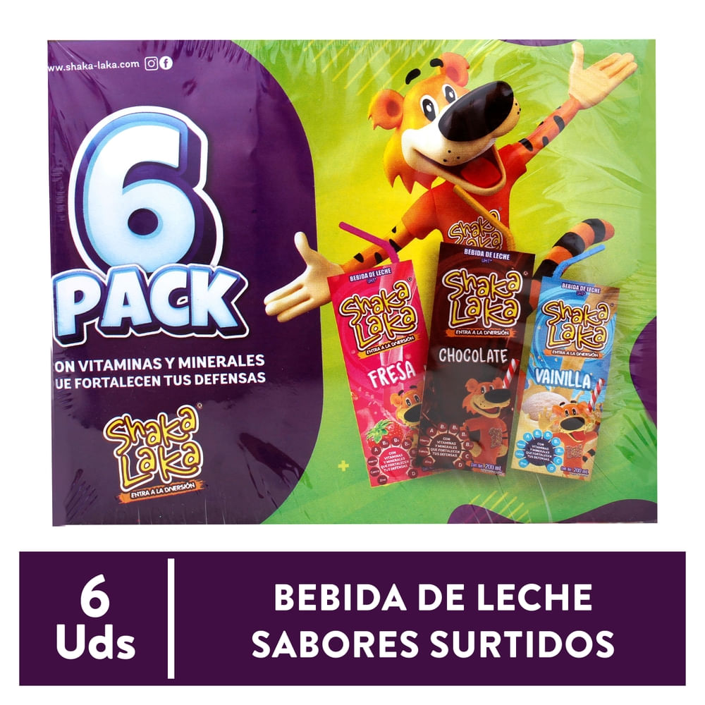 Bebida Láctea Saborizada Surtido Shaka Laka 6 Pack