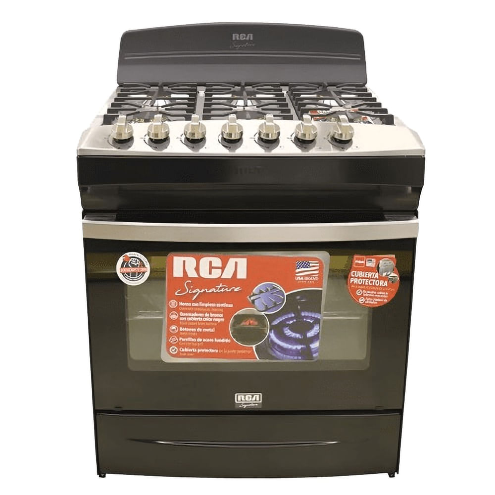 Cocina a gas RCA negra - 30 Pulgadas