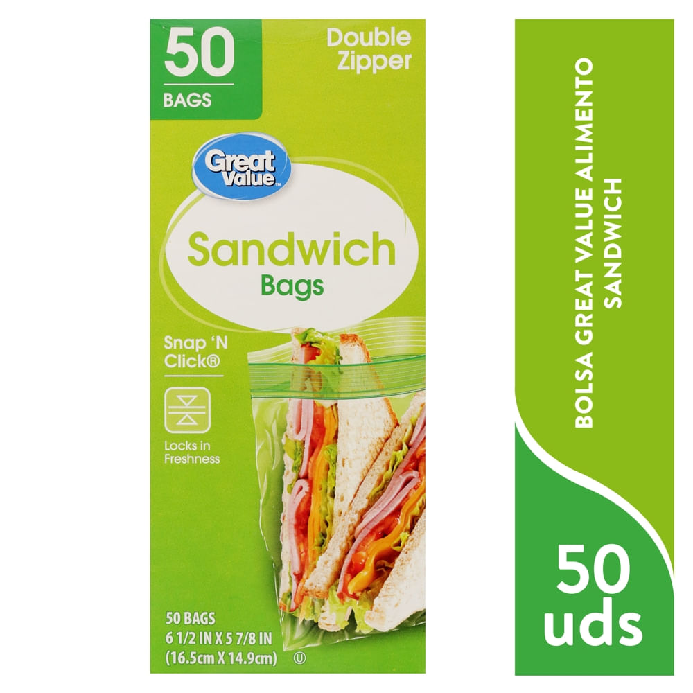 Bolsas Great Value para sándwich - 50 unidades