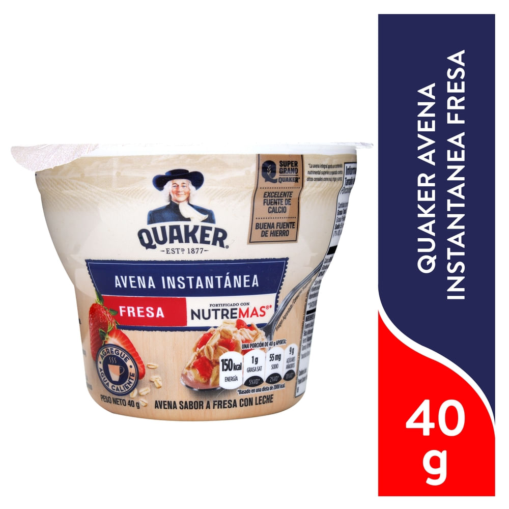 Avena Hojuelas Instantánea Fresa Quaker