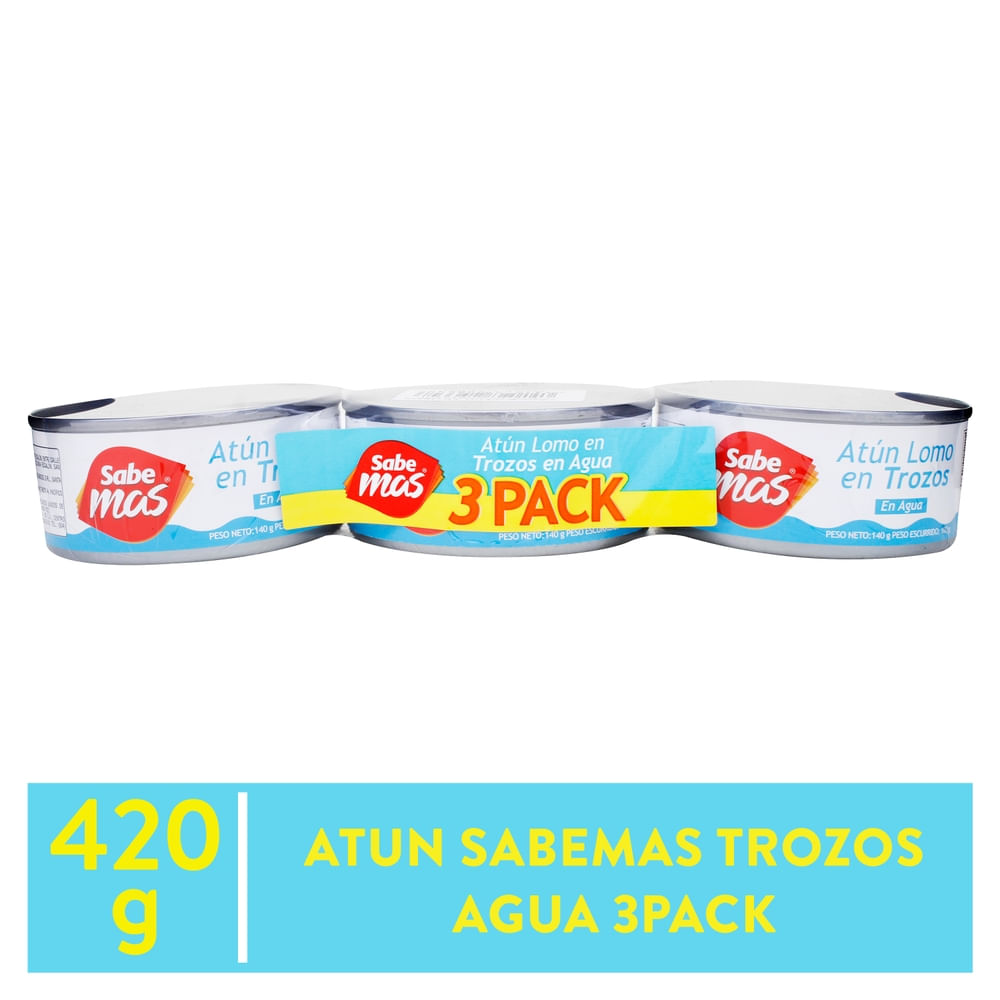 Atún Sabemas trozos en agua 3 Pack - 420 g