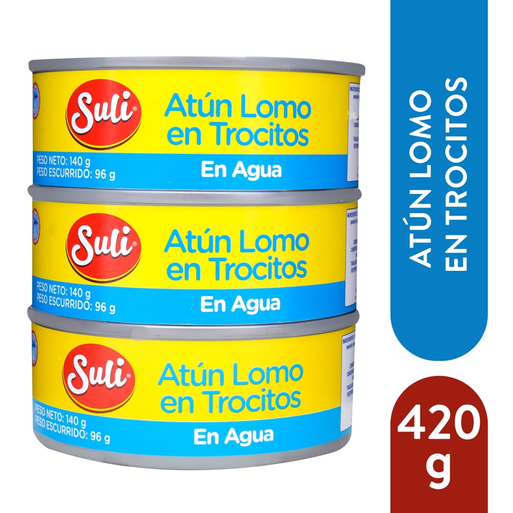 Atún Suli Trocitos En Agua 3 Pack - 420 g