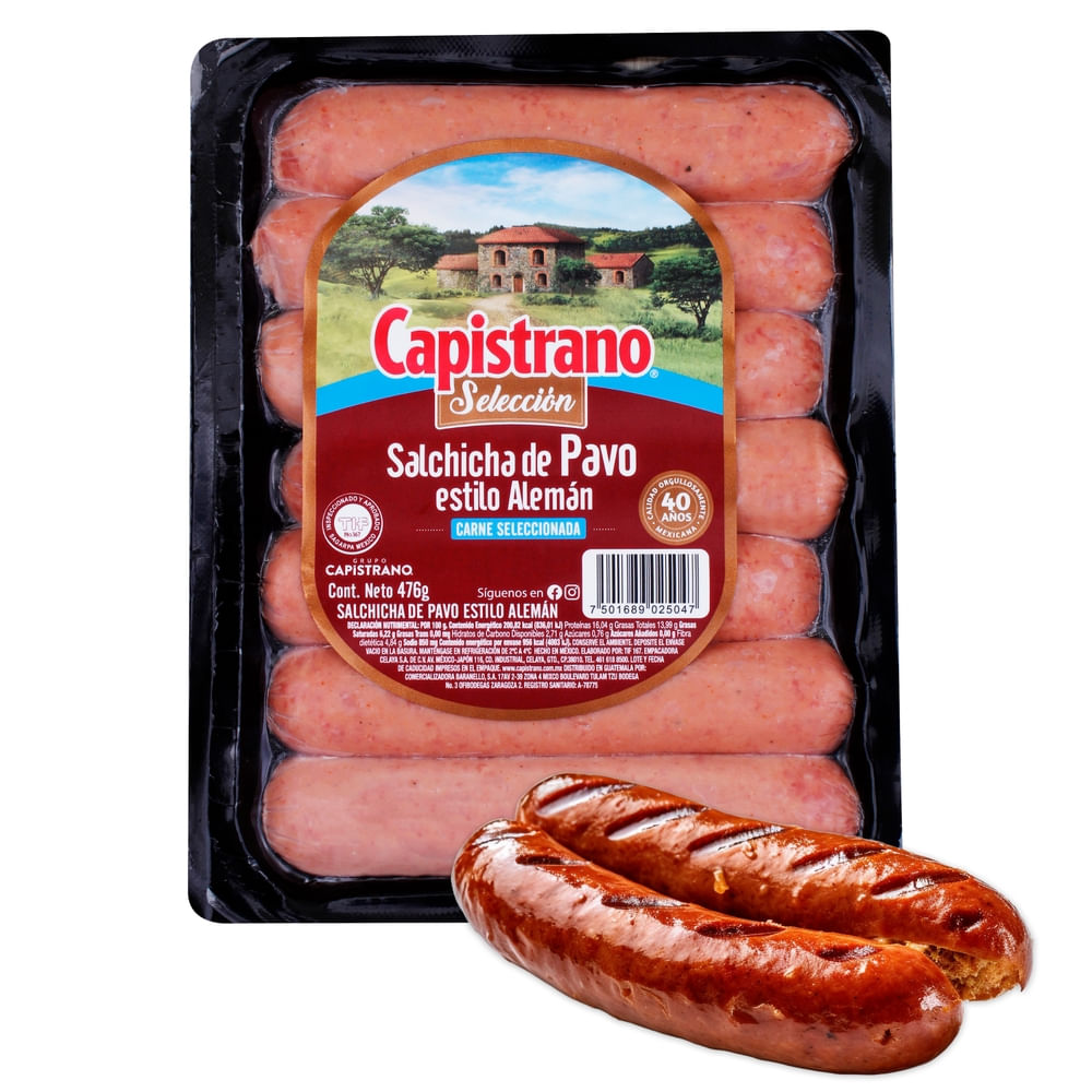 Salchicha de pavo Capistrano estilo alemán - 476 g