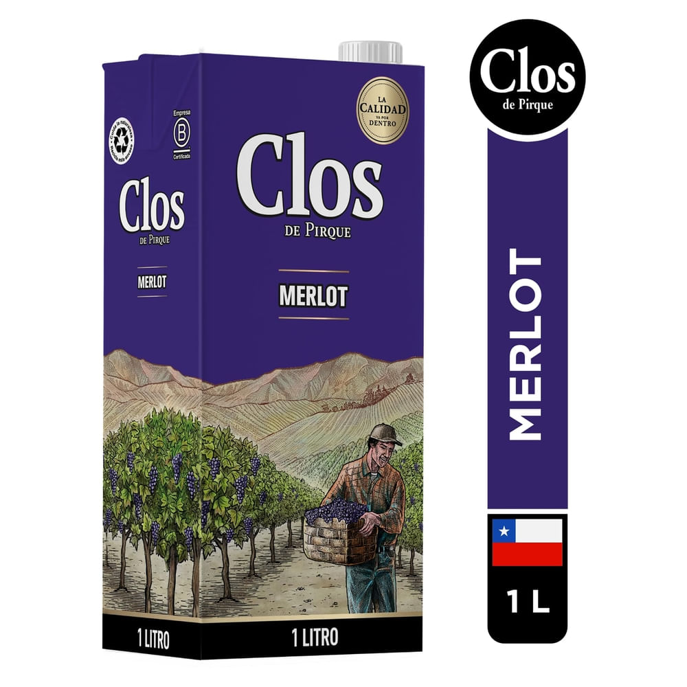 Vino Merlot Clos De Pirque Tetra