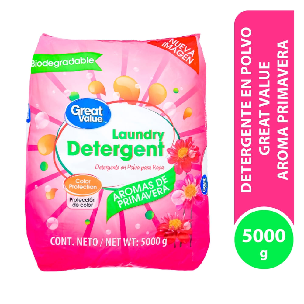 Detergente Great Value En Polvo Aroma Primavera - 5000 g