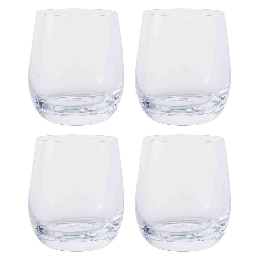 Ms Set De 4 Vasos Bajos Vidrio 350ml