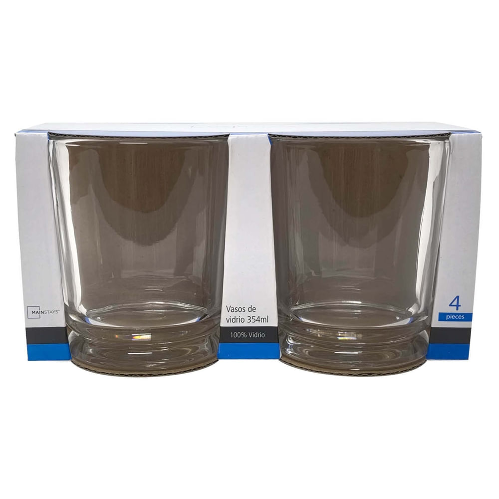 Ms Set De 4 Vasos De Vidrio 354ml
