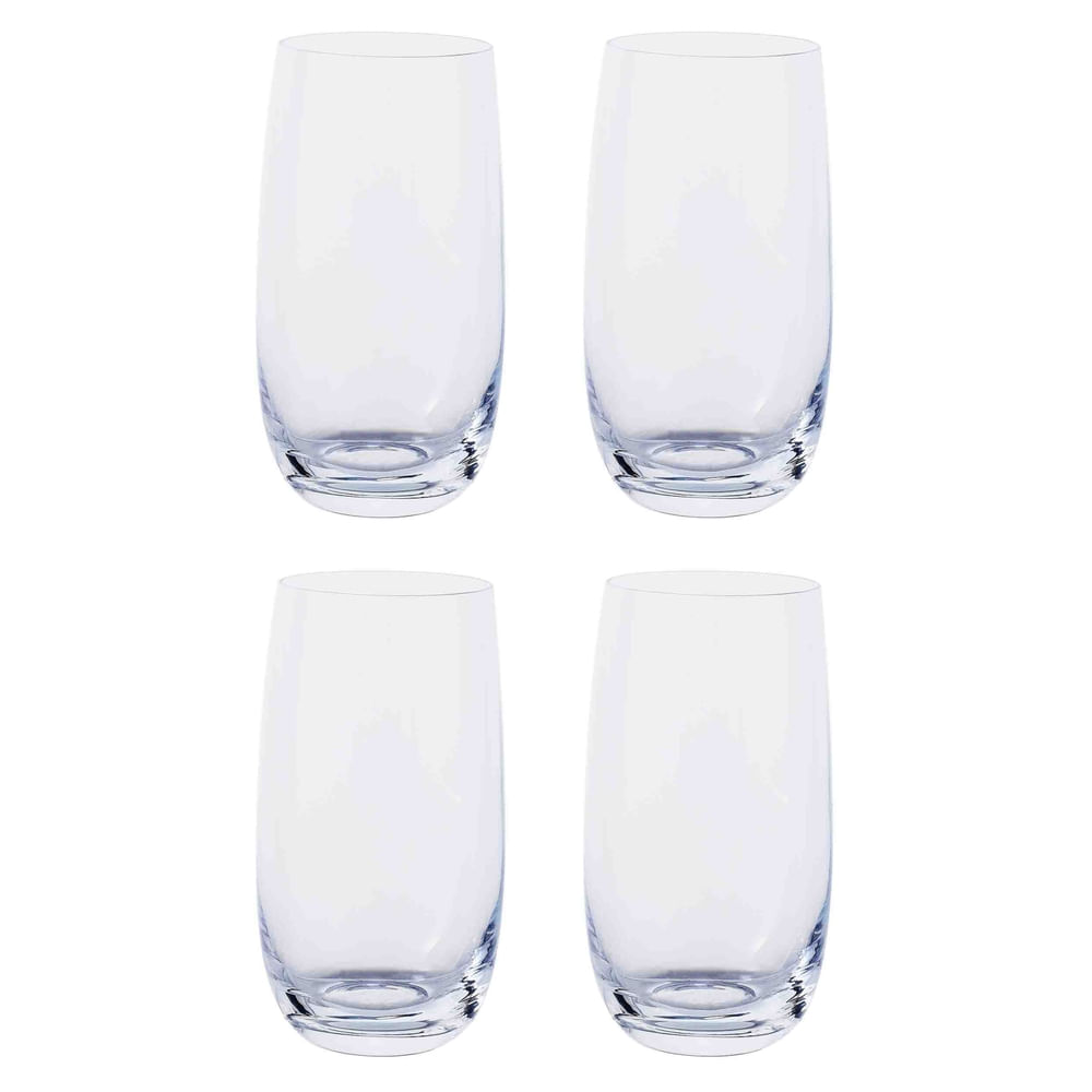 Vasos altos Mainstays de vidrio-4 pzas/490 ml