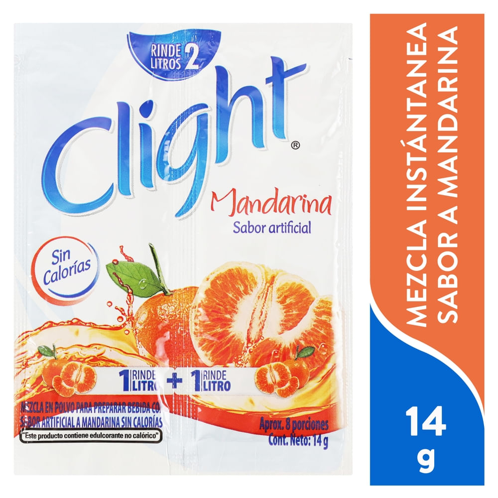 Bebida En Polvo Clight Sin Calorías Sabor Mandarina Sobre - 14 g