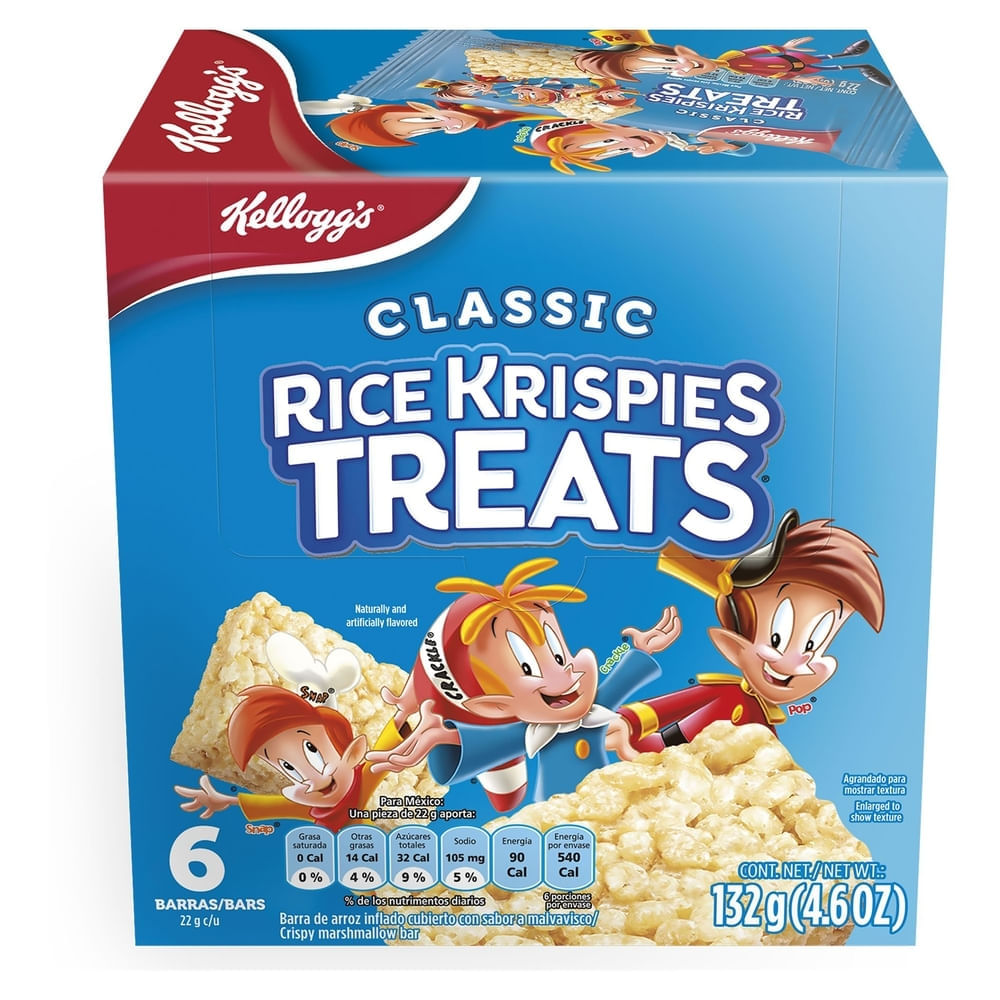 Barras de Cereal Kelloggs Rice Krispies Treats Original - 132 g