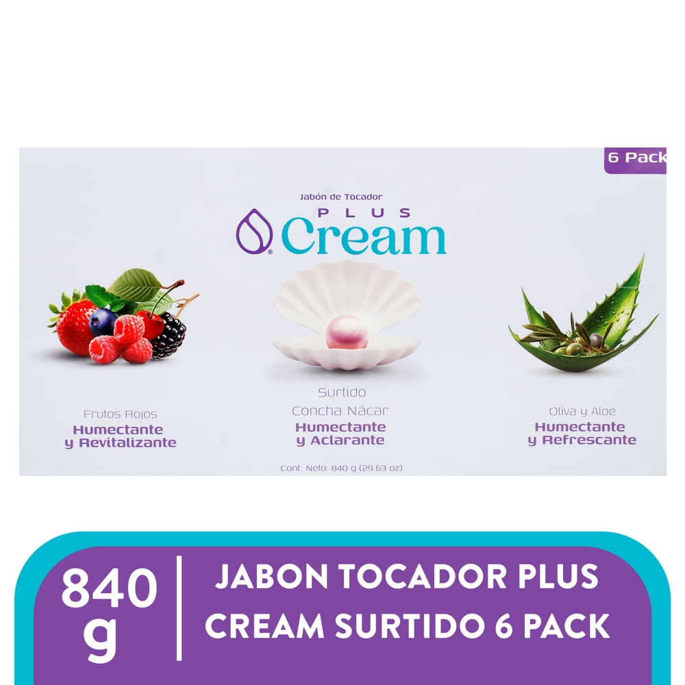 Jabón Tocador Plus Cream Surtido - 840 g