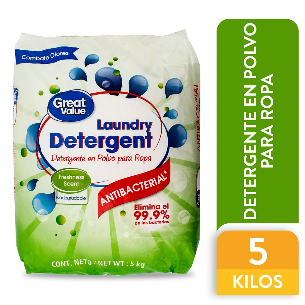 Detergente Great Value En Polvo Antibacterial - 5 kg