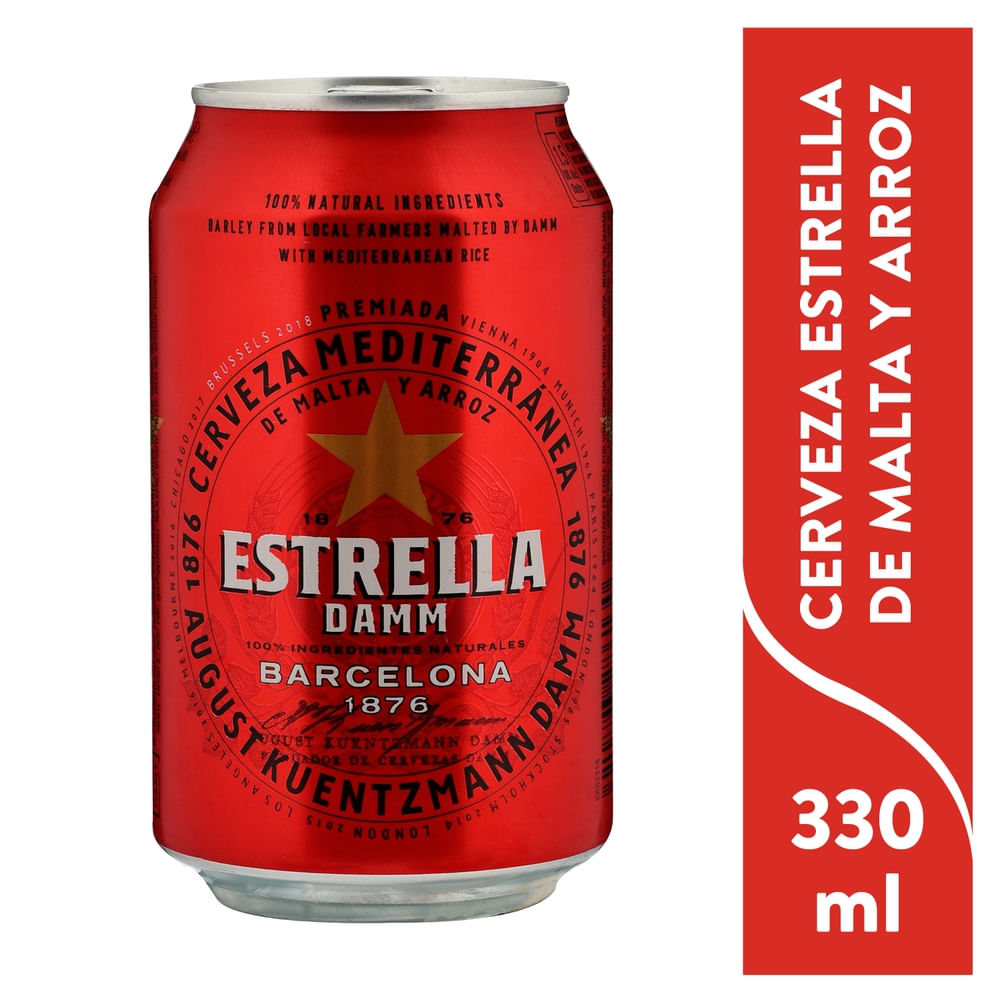 Cerveza Estrella Damm Barcelona Lata - 330 ml