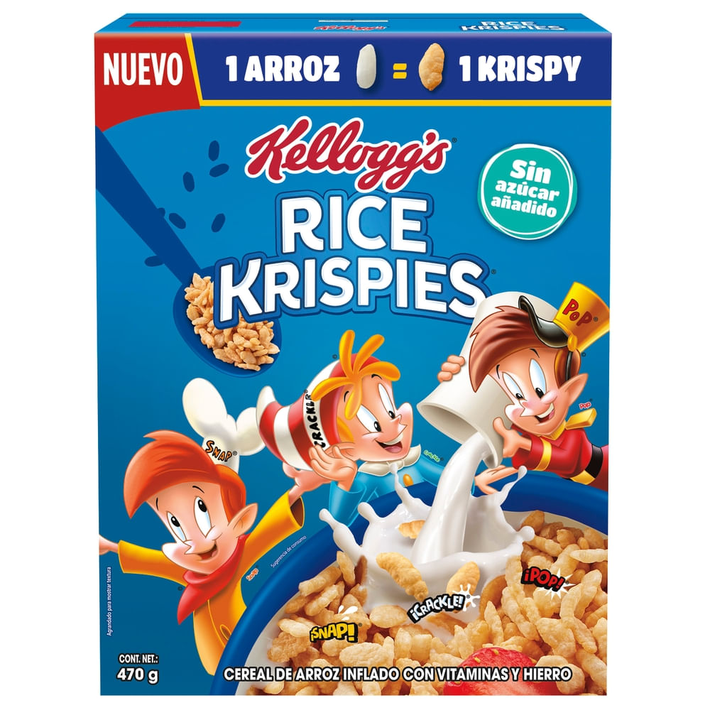 Cereal Kelloggs Rice Krispies Sin Azúcar - 470 g
